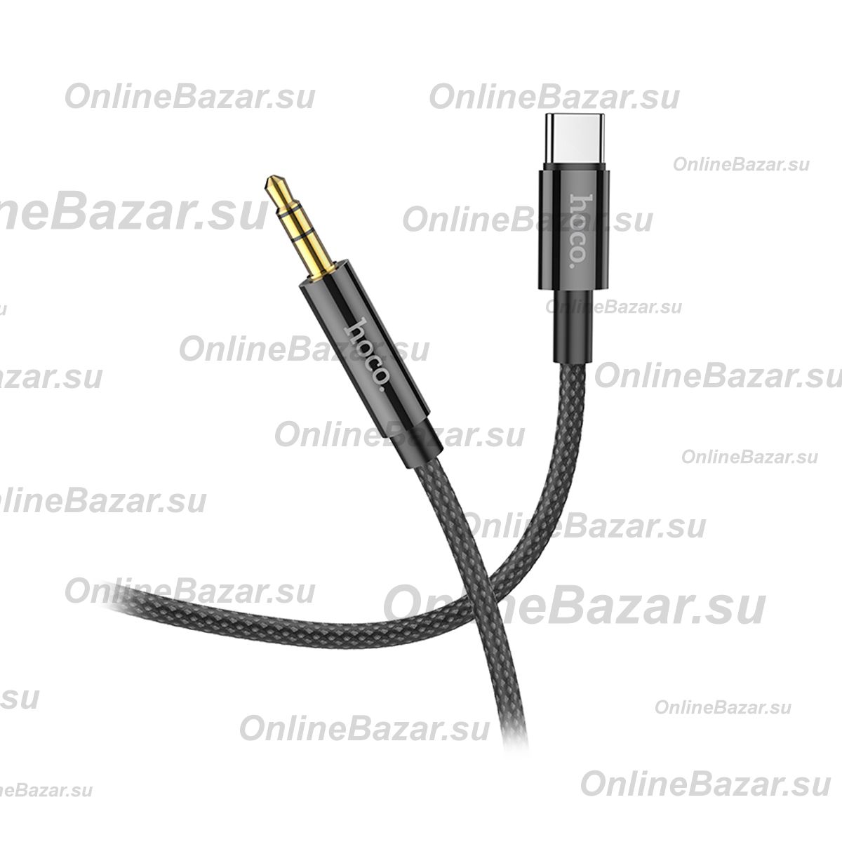 Кабель AUX Type-C - 3.5 mm Hoco UPA-19 (1 м.) <черный> ― Spb.OnlineBazar.su