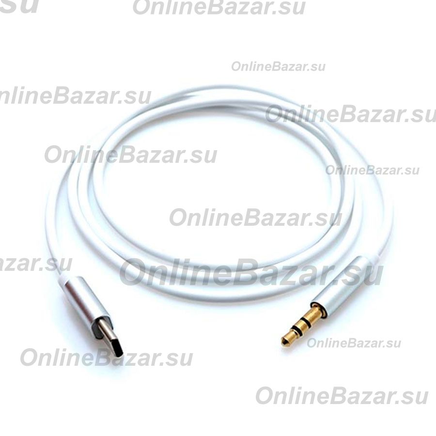 Кабель AUX Type-C - 3.5 mm JH-030 <белый> ― Spb.OnlineBazar.su