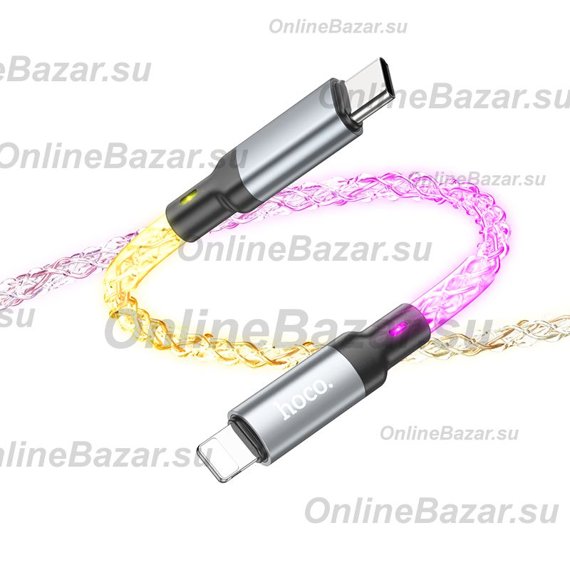 Кабель USB-C Apple Lightning Hoco U112 (3A/60W/PD) <серый> ― Spb.OnlineBazar.su