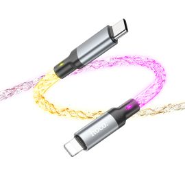 Кабель USB-C Apple Lightning Hoco U112 (3A/60W/PD) <серый>