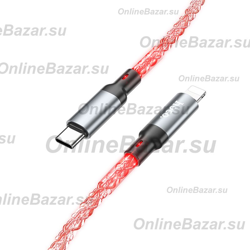 Кабель USB-C Apple Lightning Hoco U112 (3A/60W/PD) <серый> ― Spb.OnlineBazar.su