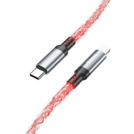 Кабель USB-C Apple Lightning Hoco U112 (3A/60W/PD) <серый>