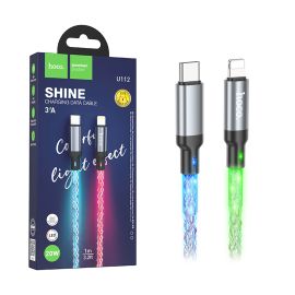 Кабель USB-C Apple Lightning Hoco U112 (3A/60W/PD) <серый>