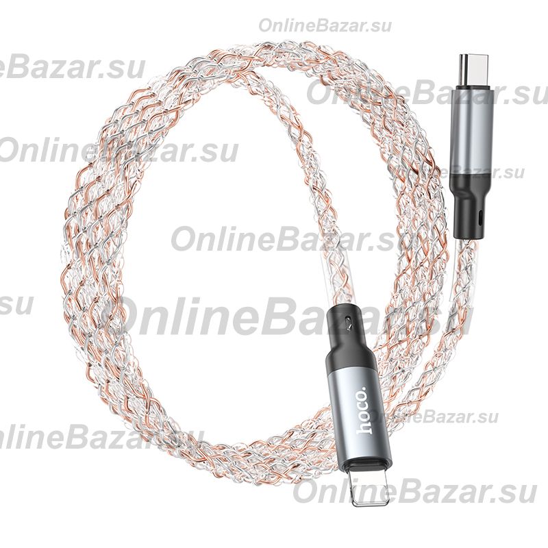 Кабель USB-C Apple Lightning Hoco U112 (3A/60W/PD) <серый> ― Spb.OnlineBazar.su
