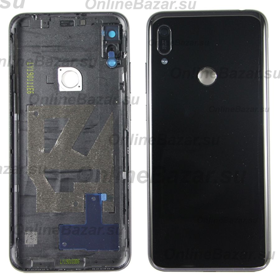 Задняя крышка для Huawei Y6 2019 без рамки дисплея со стеклом камеры <черный> ― Spb.OnlineBazar.su
