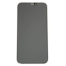 Защитное стекло для Apple iPhone 12 (закаленное, полное покрытие, антишпион) <черный>