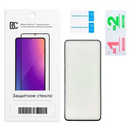 Защитное стекло для Realme 12+ 5G (2,5D/закаленное, полная наклейка) <черный> в блистере