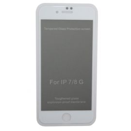 Защитное стекло для Apple iPhone 8 (закаленное, полное покрытие, антишпион) <белый>