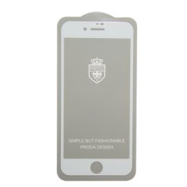 Защитное стекло для Apple iPhone 8 (2.5D пластик/полная наклейка) <белый>