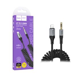 Кабель AUX 3.5mm - Lightning Hoco UPA33A (1.5 м) <черный>