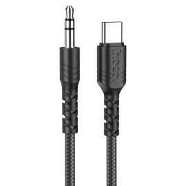 Кабель AUX Type-C - 3.5 mm Hoco UPA-17 (1 м.) <черный>