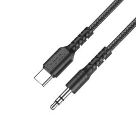 Кабель AUX Type-C - 3.5 mm Hoco UPA-17 (1 м.) <черный>