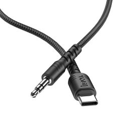 Кабель AUX Type-C - 3.5 mm Hoco UPA-17 (1 м.) <черный>