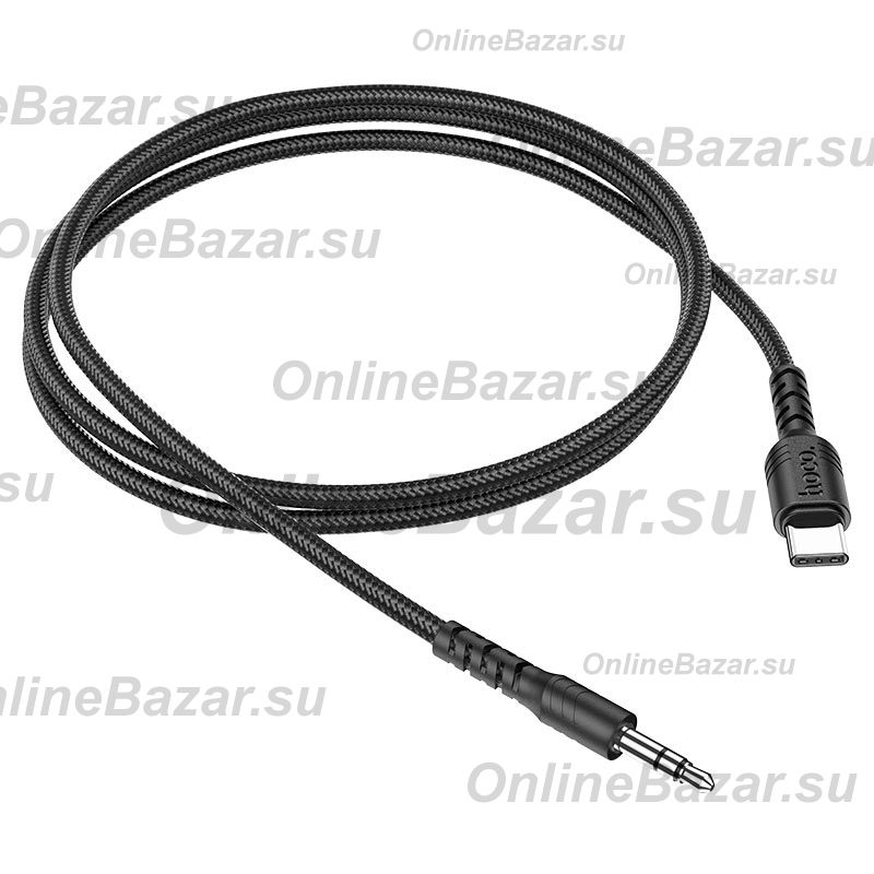 Кабель AUX Type-C - 3.5 mm Hoco UPA-17 (1 м.) <черный> ― Spb.OnlineBazar.su