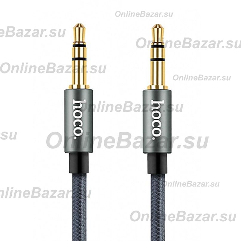 Кабель AUX Hoco UPA-03 (оплетка ткань) <серебристый> ― Spb.OnlineBazar.su