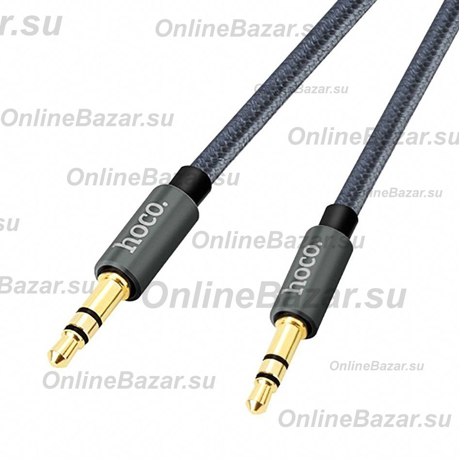 Кабель AUX Hoco UPA-03 (оплетка ткань) <серебристый> ― Spb.OnlineBazar.su