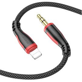 Кабель AUX iPhone Lightning - 3.5 mm Borofone BL14 <черный>