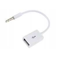Кабель OTG (USB Host - Mini jack 3.5) (10 см) <белый> ― Spb.OnlineBazar.su