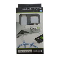 Кабель USB Apple iPhone 2/3/4 плоский светящийся <бело-зеленый> ― Spb.OnlineBazar.su