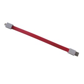 Кабель USB Apple iPhone lightning дизайн браслет плоский <красный>