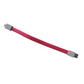Кабель USB Apple iPhone Lightning дизайн браслет плоский <розовый>