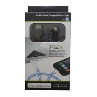 Кабель USB Apple iPhone Lightning плоский светящийся <черно-синий> ― Spb.OnlineBazar.su