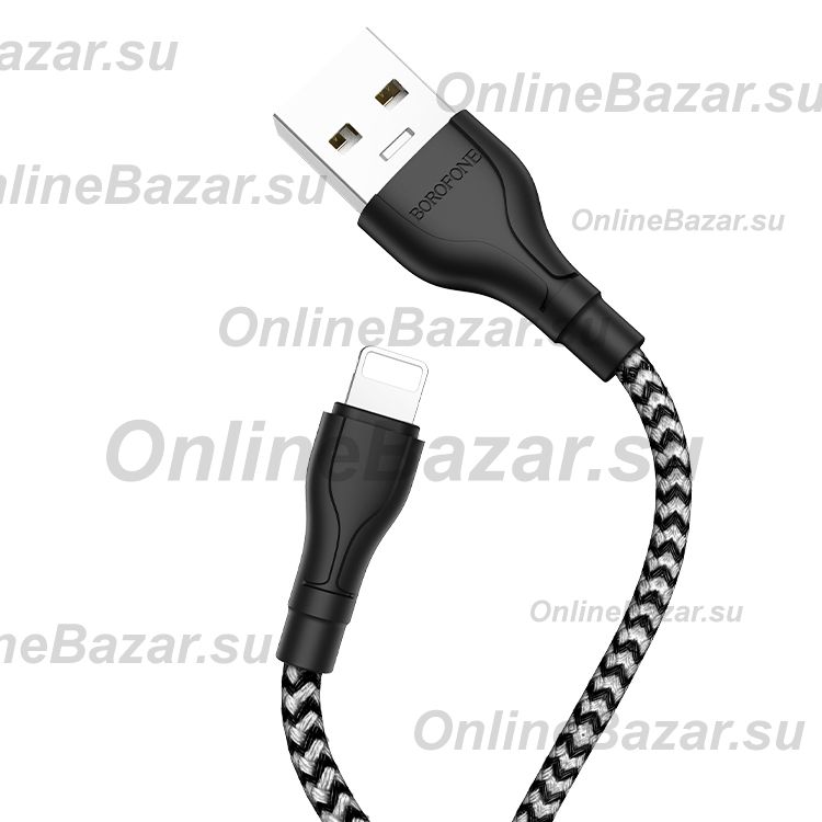 Кабель USB Apple iPhone Lightning Borofone BX39 <черно-белый> ― Spb.OnlineBazar.su