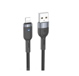 Кабель USB Apple iPhone Lightning Hoco U117 (2.4A/интеллектуальное отключение) <черный>