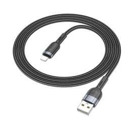 Кабель USB Apple iPhone Lightning Hoco U117 (2.4A/интеллектуальное отключение) <черный>