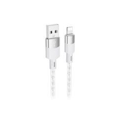 Кабель USB Apple iPhone Lightning Hoco X99 (2.4А/прозрачный силикон/термостойкий) <серый>