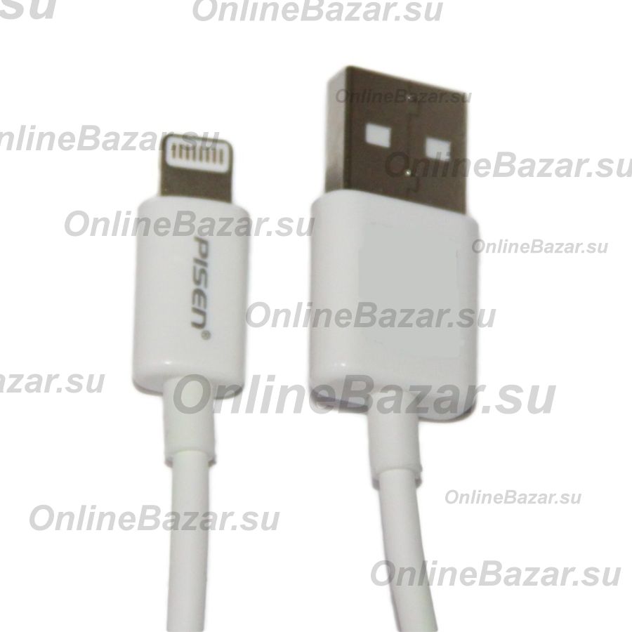 Кабель USB Apple iPhone Lightning Pisen AL05 <белый> ― Spb.OnlineBazar.su