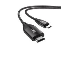 Кабель USB-C - HDMI Hoco UA16 (4K/30 Hz HD, оплетка нейлон, 2 м) <серый> ― Spb.OnlineBazar.su