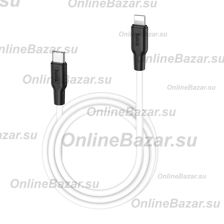 Кабель USB-C Apple iPhone Lightning Hoco X21 Plus (1 м) <белый> ― Spb.OnlineBazar.su