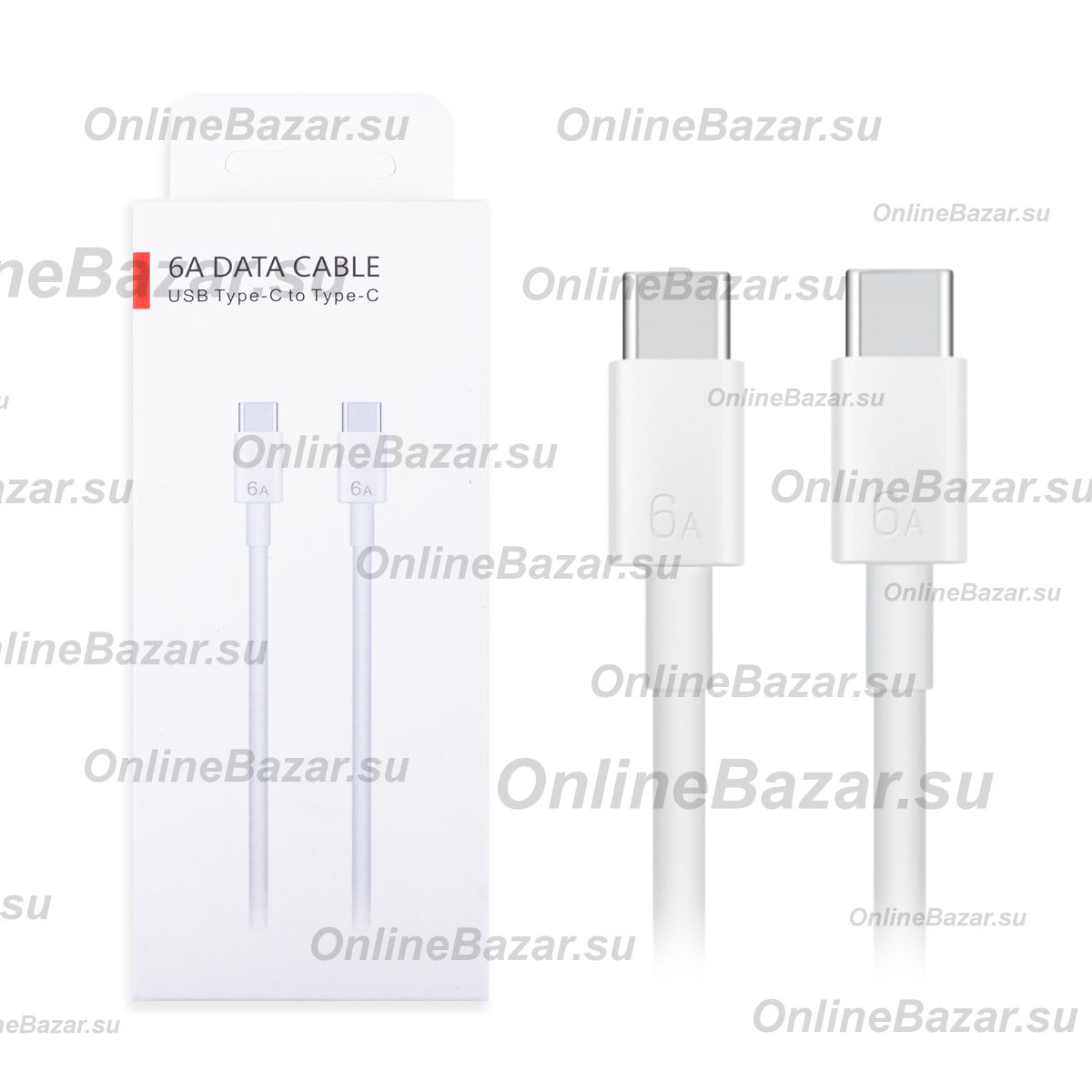 Кабель USB-C Type-C Huawei (6A, 88W) <белый> (оригинал) ― Spb.OnlineBazar.su