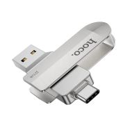 Карта памяти USB 3.0 + USB-C 64 Gb Hoco UD10 Wise <серебристый> ― Spb.OnlineBazar.su