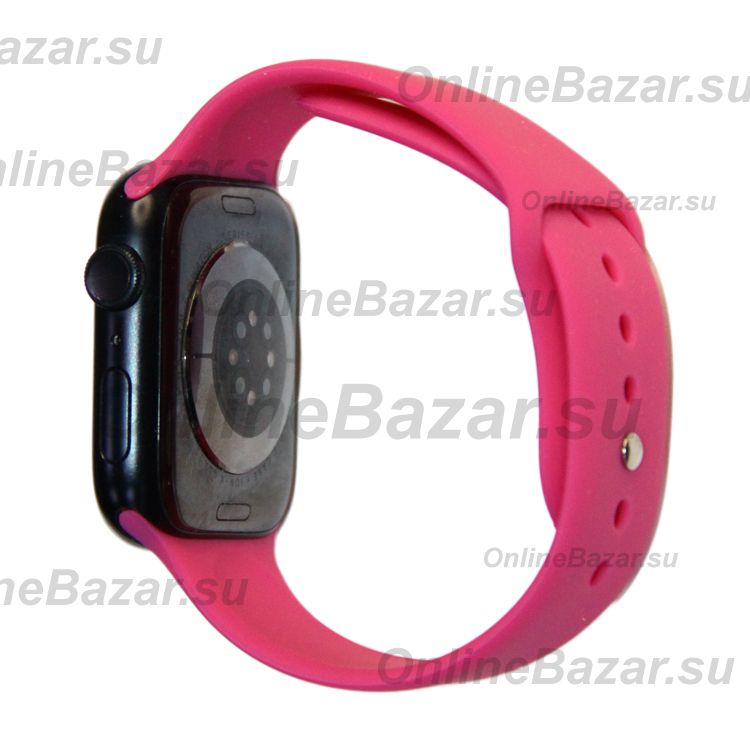 Ремешки для Apple Watch Series 8 (45 mm) Sport Band силиконовый (размер S) <темная фуксия> ― Spb.OnlineBazar.su
