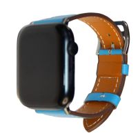 Ремешки для Apple Watch 38/40/41 mm гладкая кожа, классическая пряжка <голубой> ― Spb.OnlineBazar.su