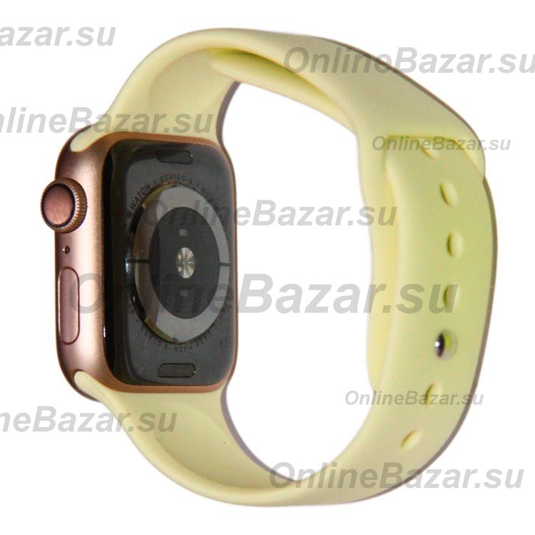 Ремешки для Apple Watch SE (40 mm) Sport Band силиконовый (размер L) <лимонный крем> ― Spb.OnlineBazar.su