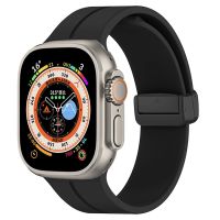 Ремешок для Apple Watch 42/44/45/49 mm силиконовый на магните <черный> ― Spb.OnlineBazar.su