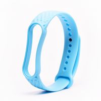 Ремешок для Xiaomi Mi Band 5 ребристый <голубой> ― Spb.OnlineBazar.su