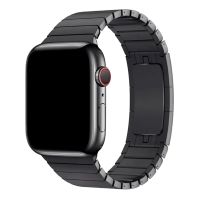 Ремешок для Apple Watch Series 8 (41 mm) металлический блочный на застежке <черный> ― Spb.OnlineBazar.su