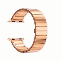 Ремешок для Apple Watch 38/40/41 mm металлический блочный на застежке <розовое золото> ― Spb.OnlineBazar.su