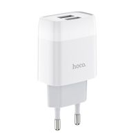 Сетевое зарядное устройство USB Hoco C73A (2.4A/12W/2 порта) <белый> ― Spb.OnlineBazar.su