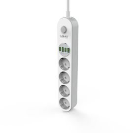 Сетевой фильтр LDNIO SE4432 (4 розетки + 4 порта USB) <белый>