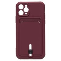 Чехол для Apple iPhone 11 Pro силиконовый с картхолдером №4 <бордовый> ― Spb.OnlineBazar.su