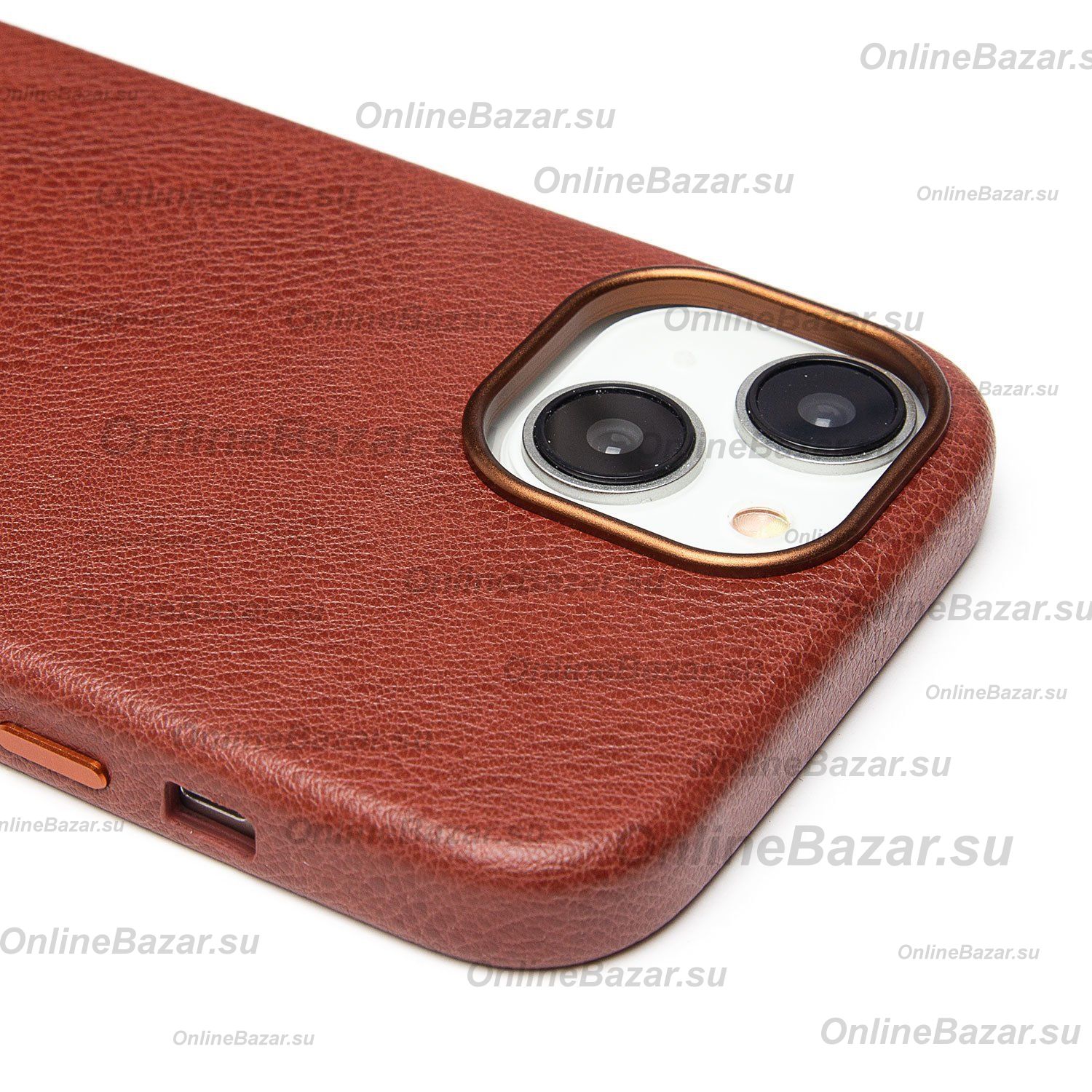 Чехол для Apple iPhone 15 натуральная кожа MagSafe <коричневый> ― Spb.OnlineBazar.su