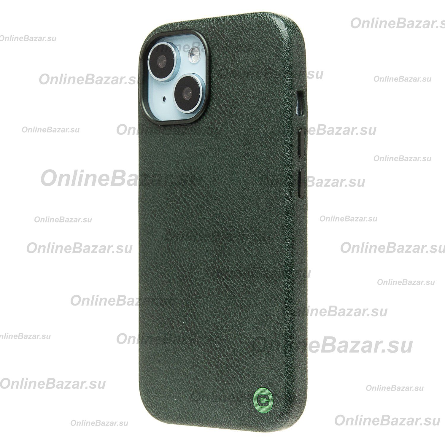 Чехол для Apple iPhone 15 натуральная кожа MagSafe <темно-зеленый> ― Spb.OnlineBazar.su