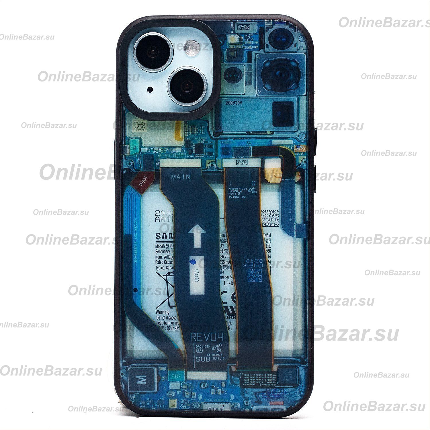 Чехол для Apple iPhone 15 пластиковый (рис. 088) <голубой> ― Spb.OnlineBazar.su