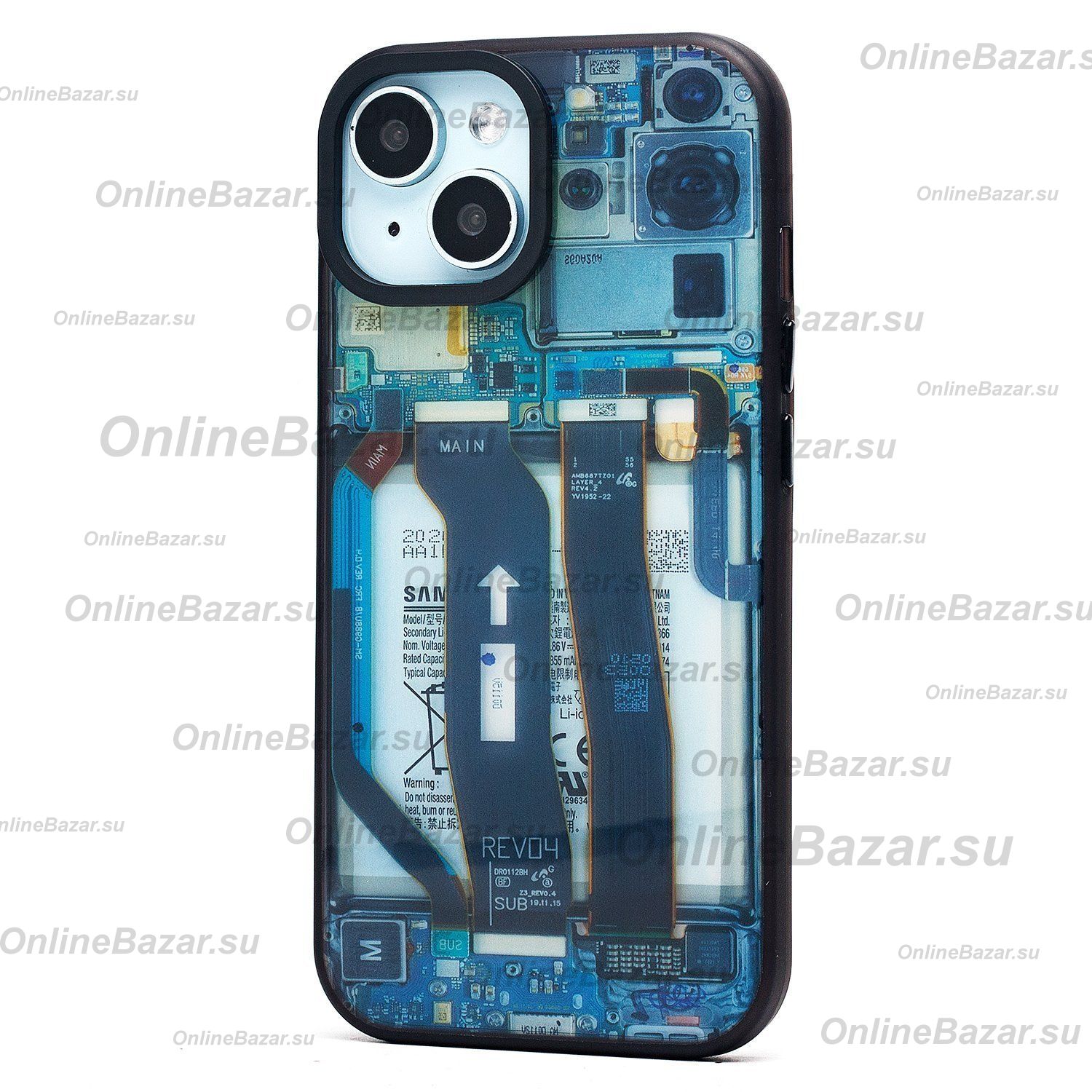 Чехол для Apple iPhone 15 пластиковый (рис. 088) <голубой> ― Spb.OnlineBazar.su