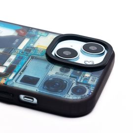 Чехол для Apple iPhone 15 пластиковый (рис. 088) <голубой>